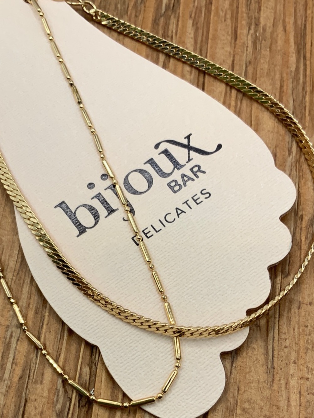 Bijoux Bar Delicates Double Strand Gold Tone Layered Anklet